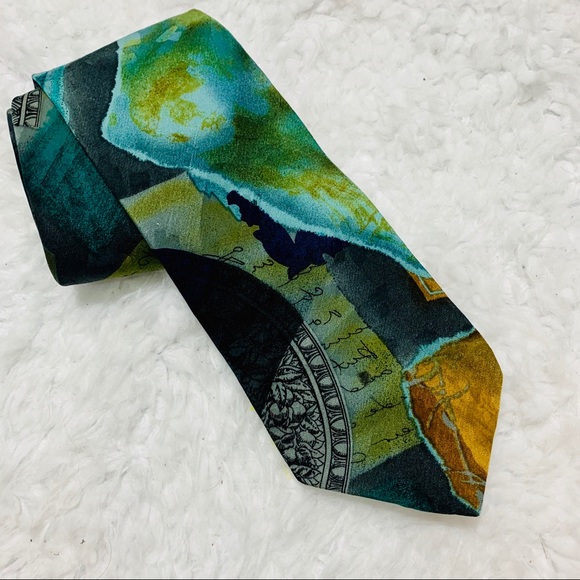John Henry Other - ❤️8/25 JOHN HENRY 100% Silk Art Deco Vintage Tie